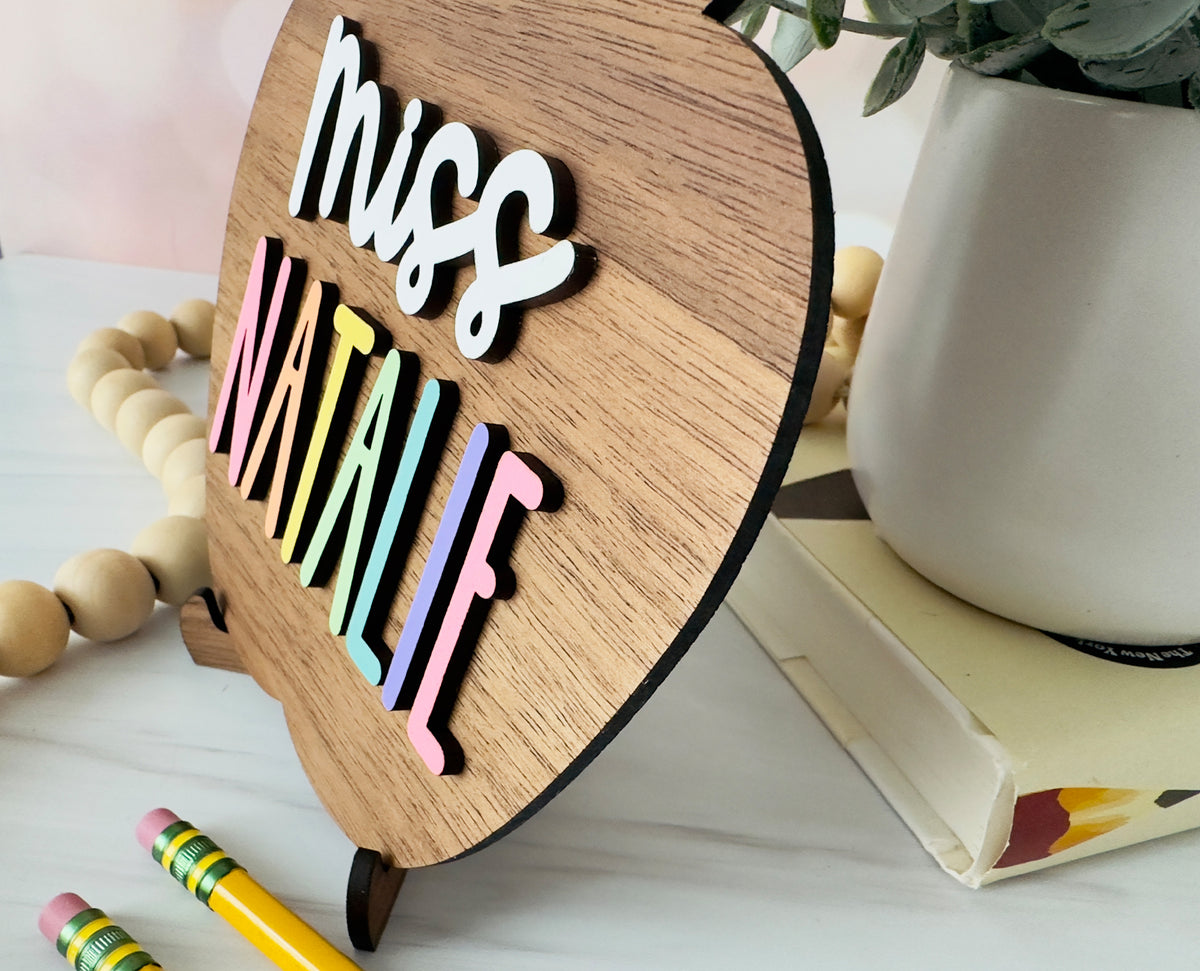 Teacher Name Plate Personalized, Teacher Desk Name Plate, Teacher Appreciation Gift Personalized, Gifts for Teachers, Teacher Gift