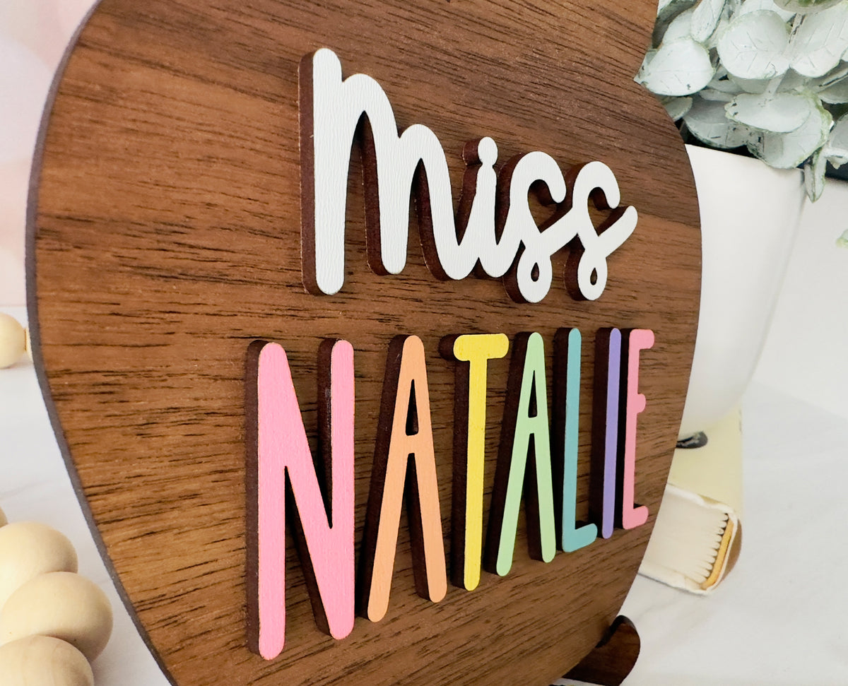 Personalized Flower Letters Desk nameplate, Personalized gifts
