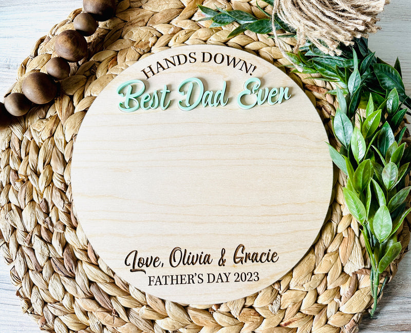 Hands Down Best Dad DIY Paint Handprint Gift, Best Dad Ever Father's Day Gift, Father's Day Handprint Sign, Father's Day Gift for Any Dad