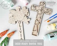 Easter Cross DIY Paint Laser File, Easter Cross SVG, Easter Laser Cut Files, Easter Laser Files