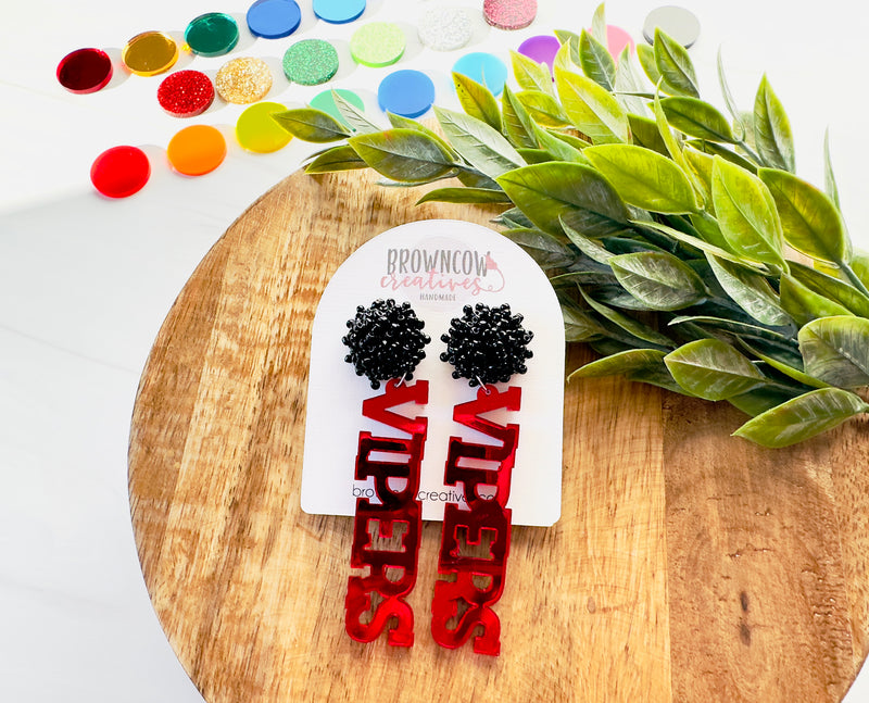 Knights Drop Earrings, Team Spirit Earrings