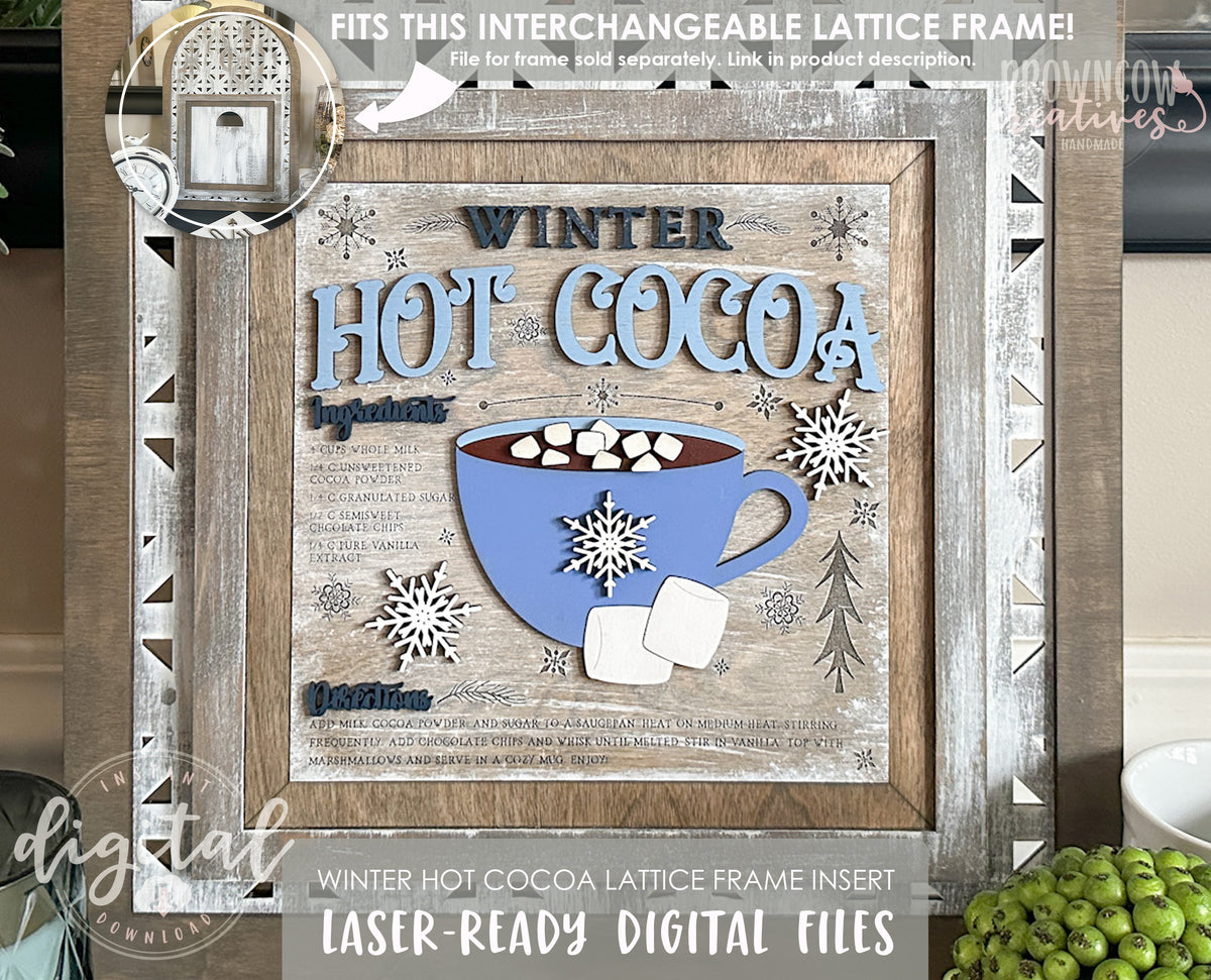 Winter Hot Cocoa Farmhouse Interchangeable Insert Laser File