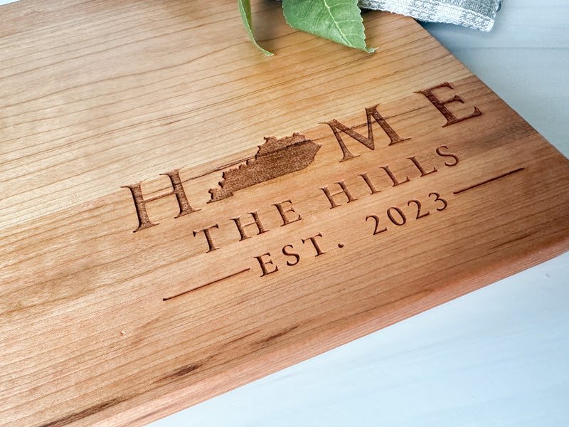 Large Acacia Wood Personalized Engraved Cutting Board