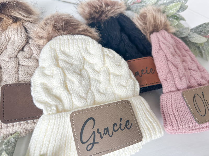 Youth Personalized Winter Hat, Custom Winter Beanie