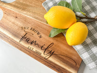 Acacia Wood Personalized Engraved Cutting Board