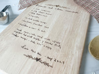 Custom Engraved Recipe Cutting Board