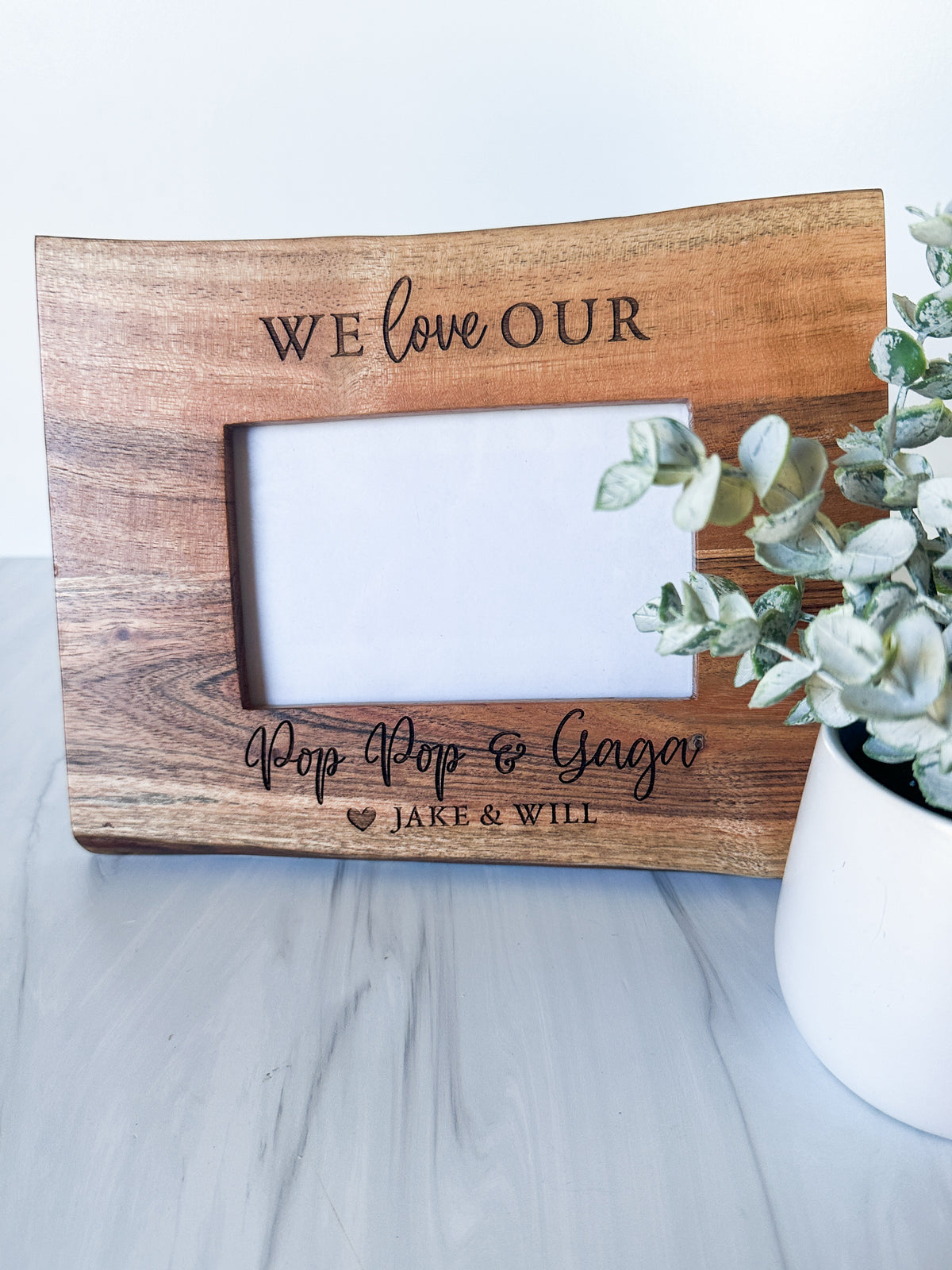 Custom Engraved Acacia Wood Photo Frame