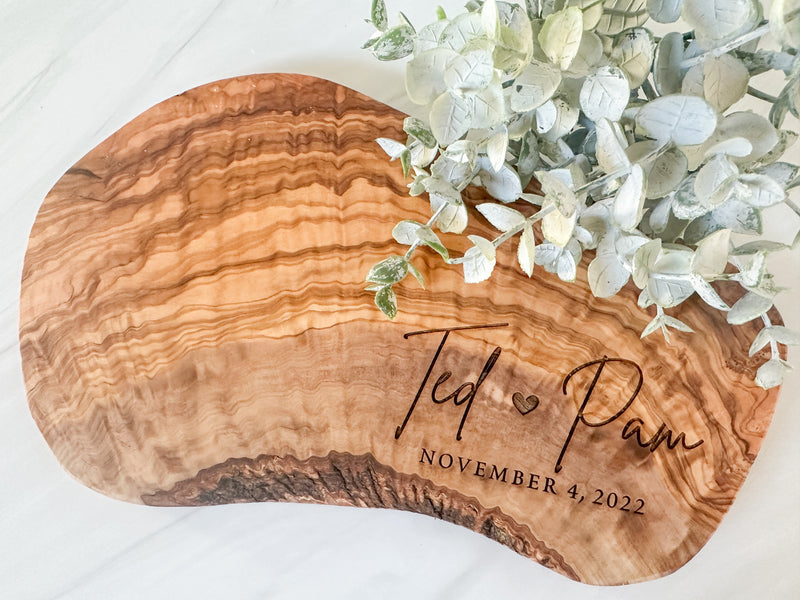 Lux Personalized Olivewood Serving Board