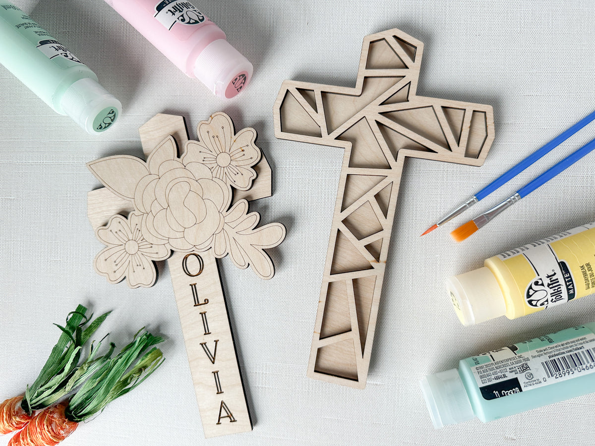 Easter Cross DIY Paint Laser File, Easter Cross SVG, Easter Laser Cut Files, Easter Laser Files