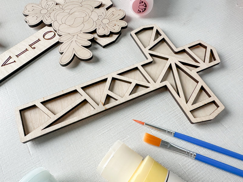 Easter Cross DIY Paint Laser File, Easter Cross SVG, Easter Laser Cut Files, Easter Laser Files