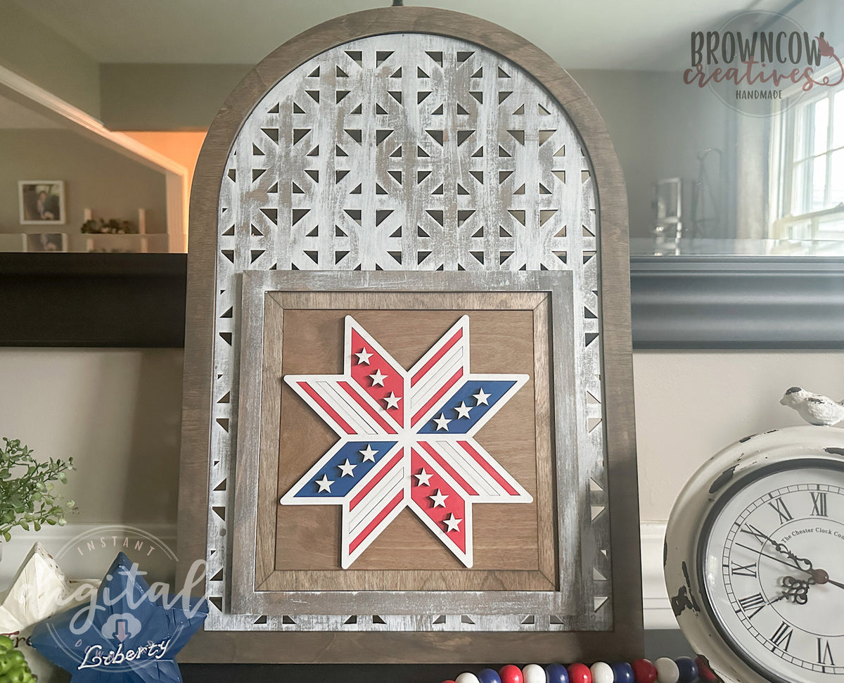 Patriotic Barn Quilt INSERT for Interchangeable Lattice Frame