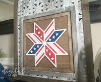 Patriotic Barn Quilt INSERT for Interchangeable Lattice Frame