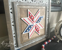 Patriotic Barn Quilt INSERT for Interchangeable Lattice Frame