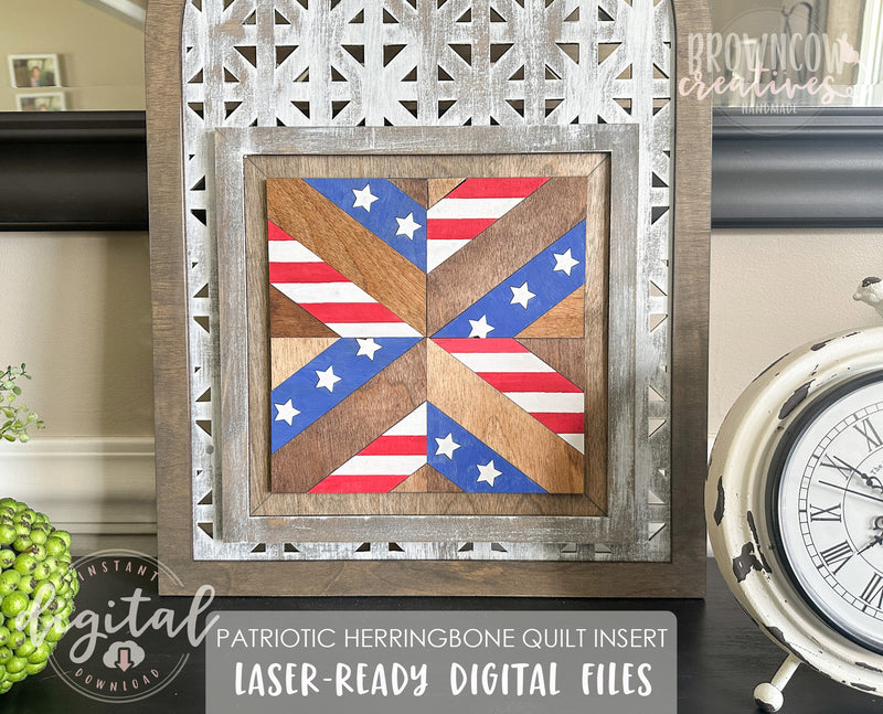 Patriotic Barn Quilt Interchangeable Insert Laser File