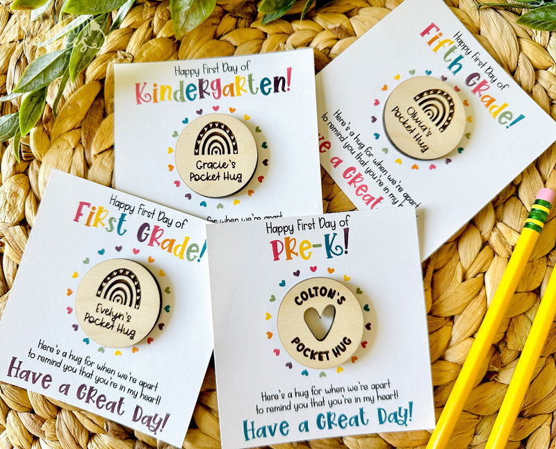 Pocket Hug Token, Back to School Pocket Token, First Day Jitters Pocket Hug, First Day of School Pocket Token, 1st Day of School Pocket Hug