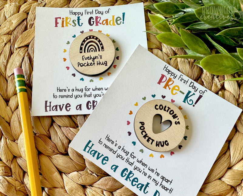 Pocket Hug Token, Back to School Pocket Token, First Day Jitters Pocket Hug, First Day of School Pocket Token, 1st Day of School Pocket Hug