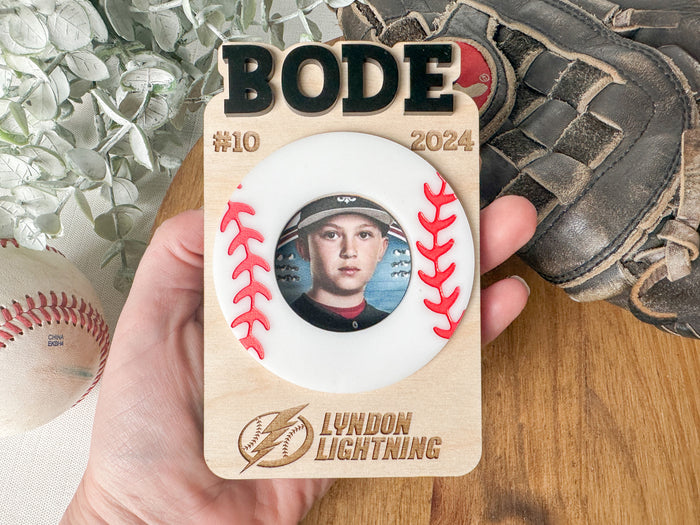 Custom Fridge Baseball Photo Magnet