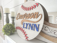 Custom Baseball Name 18" Wood Sign