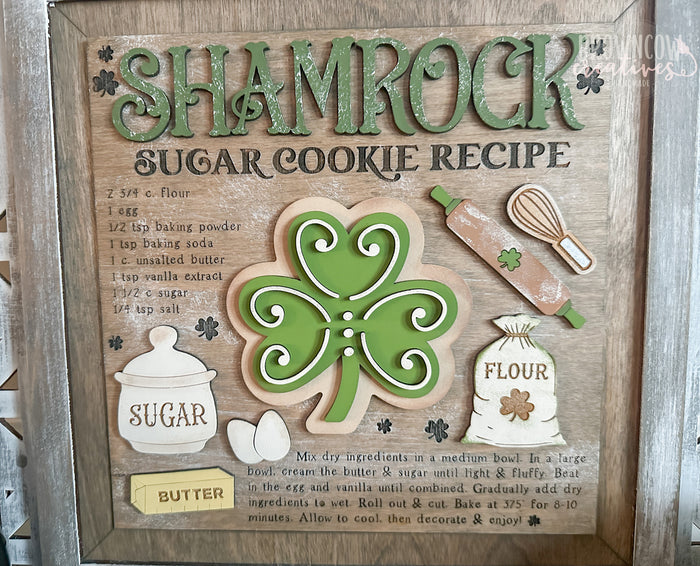 St. Patrick's Day Sugar Cookie Recipe Farmhouse Interchangeable Insert Laser File