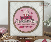 Valentine's Day Round Mini Sign Insert Laser Files