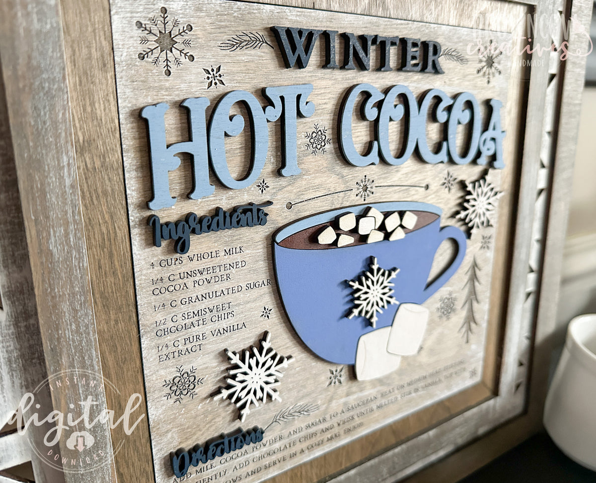 Winter Hot Cocoa Farmhouse Interchangeable Insert Laser File