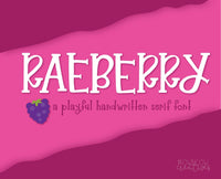 Raeberry Serif Font, Handwritten Font, Hand Lettered Font, Playful Font, Whimsical Font