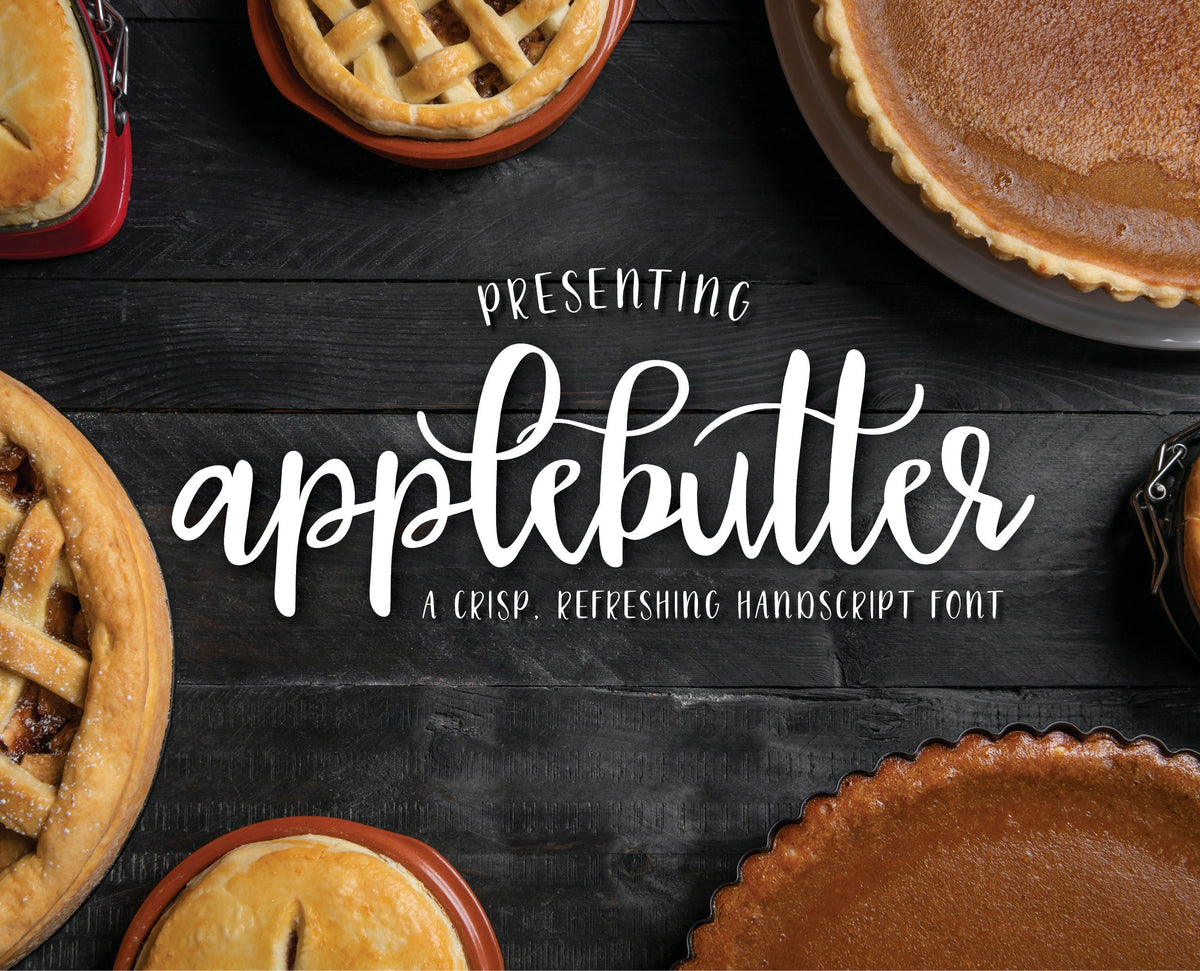 Applebutter Script Font, Handlettered Font, Hand Lettered Font, Handwritten Font, Hand Written Font, Commercial Use Font, Calligraphy Font