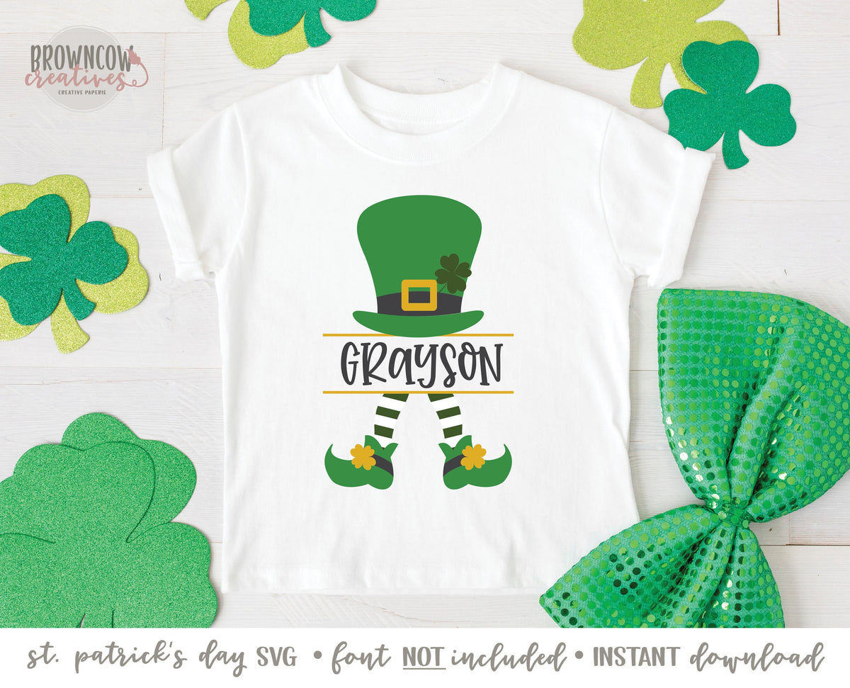 St. Patrick's Day SVG, Leprechaun Monogram SVG,  Font Not Included, St. Patty's Day SVG, Cut File,