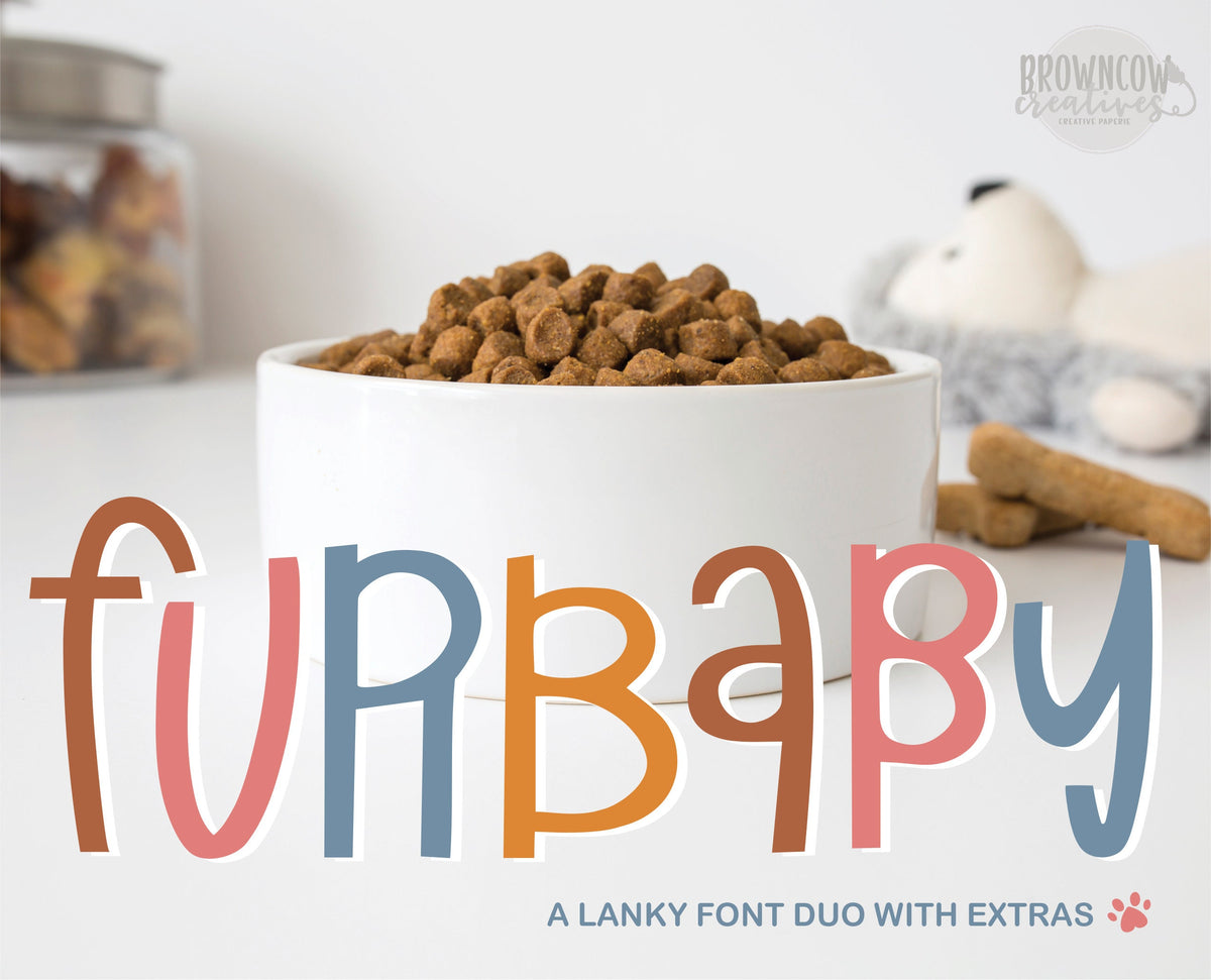 Furbaby Font Duo, Fonts for Crafting, Cut Fonts, Hand Made Font, Quirky Fonts, Unique Font, Fun Font, Puppy Font, Dog Font, Dog Crafts