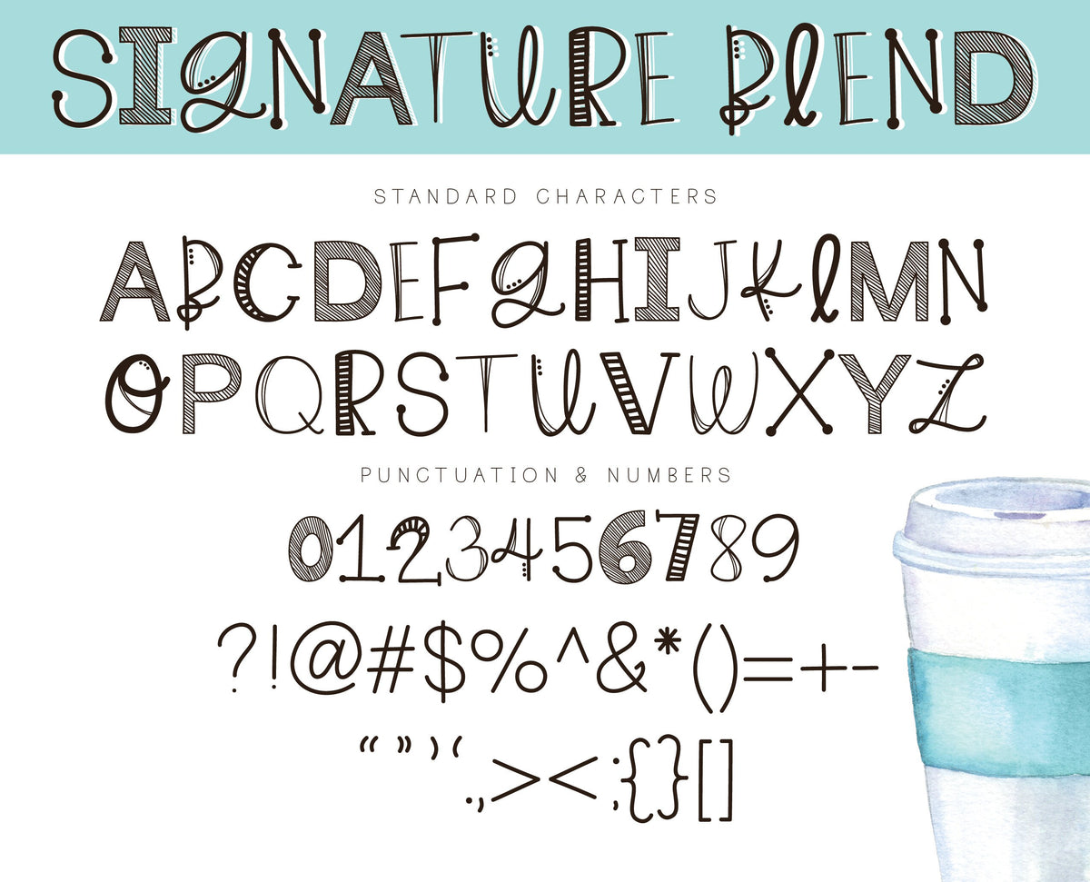 Signature Blend Font, Fonts for Commercial Use, Fun Fonts, Handwritten Font, Craft Font, Fonts for Etsy Sellers