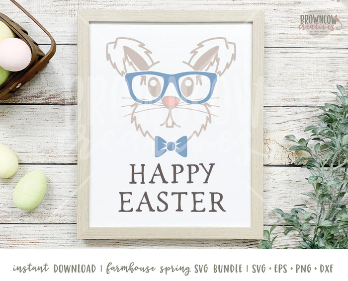 Farmhouse Spring SVG, Hoppy Easter/Happy Easter SVG File, Digital File, Instant Download