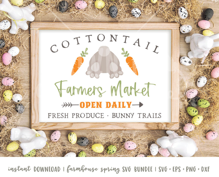 Cottontail Farmers Market Farmhouse Sign SVG File, Digital File, Instant Download