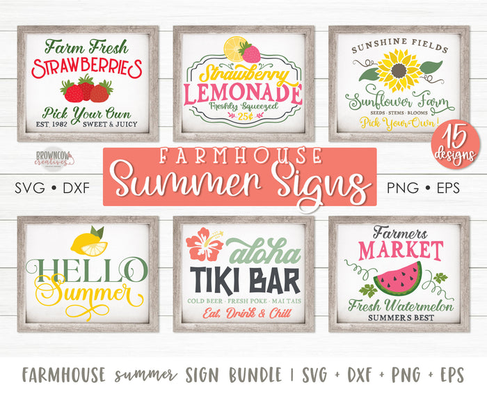 Farmhouse Summer Signs SVG/Cut File Bundle DIGITAL FILES