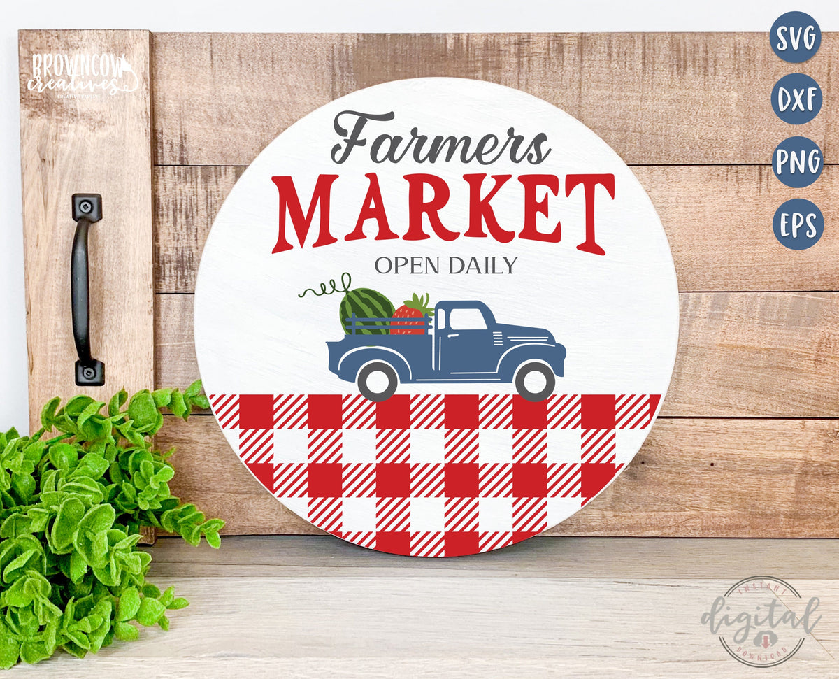 Summer Farmers Market Watermelon Welcome Sign Door Hanger SVG/Cut File DIGITAL FILE