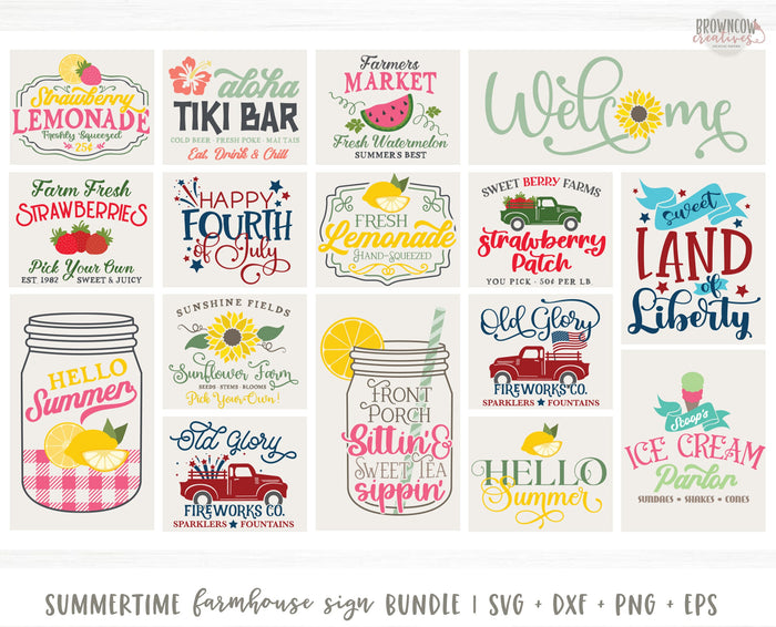 Farmhouse Summer Signs SVG/Cut File Bundle DIGITAL FILES