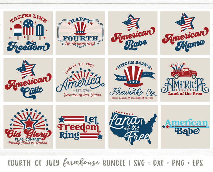 Farmhouse Patriotic/Fourth of July Sign & Shirt SVG Bundle