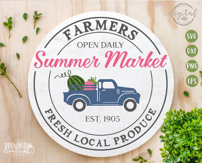 Farmers Summer Market Watermelon Welcome Sign Door Hanger SVG/Cut File DIGITAL FILE