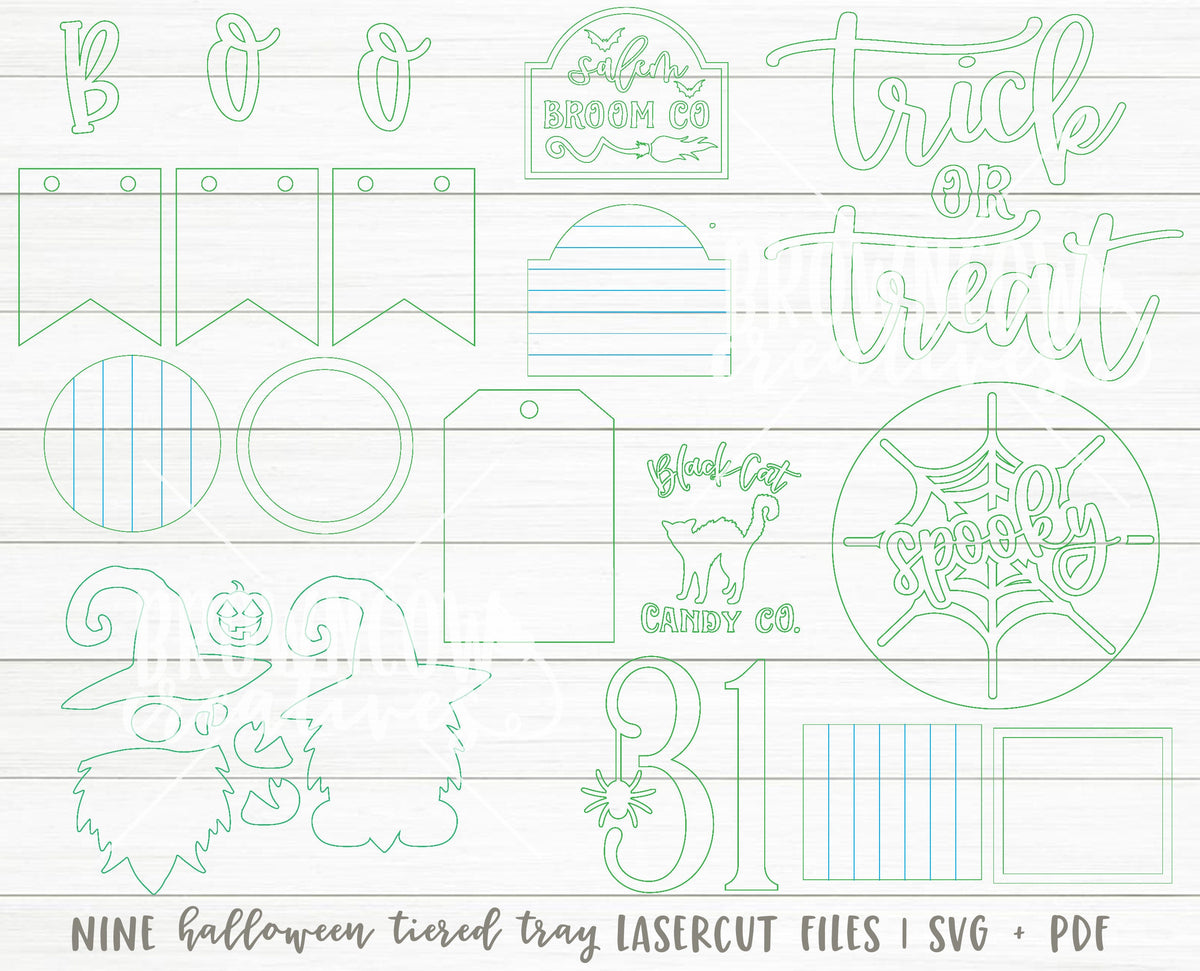 Halloween Tiered Tray DIGITAL Lasercut Files, Halloween Laser Files