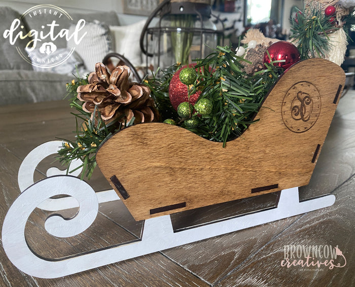 Decorative Santa Sleigh Lasercut File, Instant DIGITAL DOWNLOAD