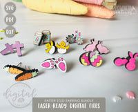 Easter Stud Earring Lasercut Files, Easter Stud Earrings Glowforge Files, Easter Earring Laser Files