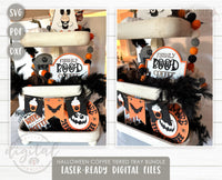 Halloween Coffee Tiered Tray Decor Laser Cut Files, Coffee Halloween Tiered Tray SVG Bundle,