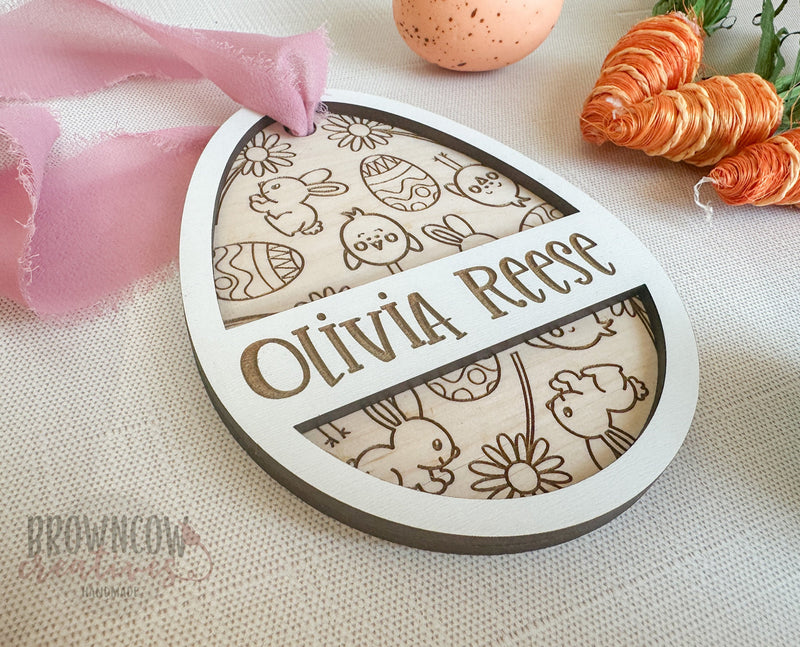 Easter Basket Tag Laser Cut File, Easter SVG, Easter Basket Tag SVG, Laser File