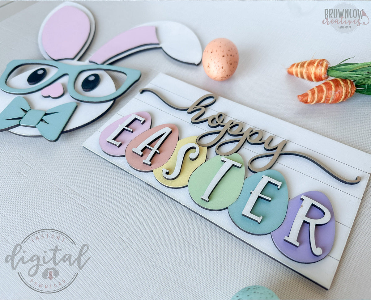 Easter Insert Set Laser Files for Interchangeable Mini Leaner, Easter Laser Cut Files, Easter Laser SVG, Easter Bunny Laser Cut Files