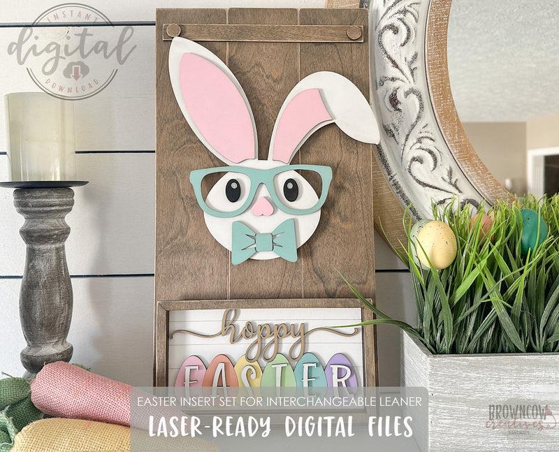 Easter Insert Set Laser Files for Interchangeable Mini Leaner, Easter Laser Cut Files, Easter Laser SVG, Easter Bunny Laser Cut Files