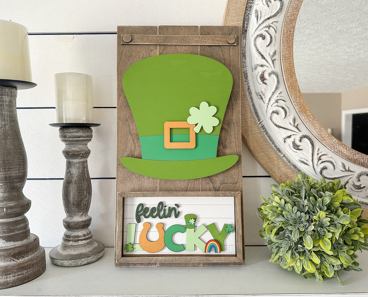 St. Patrick's Day Insert for Interchangeable Mini Leaner, St. Patrick's Day Laser Cut Files, St. Patrick's Day Home Decor Laser Files