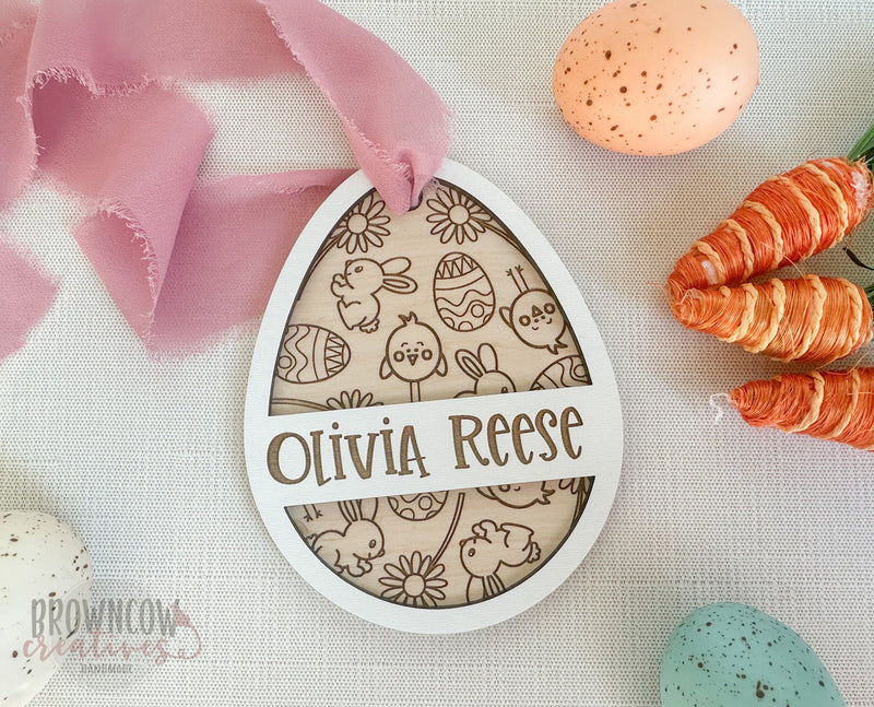 Easter Basket Tag Laser Cut File, Easter SVG, Easter Basket Tag SVG, Laser File