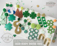 St. Patrick's Day Earring Laser Cut Files, St Patrick's Day Earring Cut Files, St. Patrick's Day Earrings SVG, Earring Laser Cut Bundle