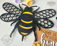 Honey Bee Spring Insert for Interchangeable Mini Leaner, Honey Bee Spring Laser Cut Files, Spring Honey Bee Files for Crafters