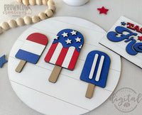 Fourth of July Insert for Interchangeable Mini Leaner, July 4th Laser Cut Files, Patriotic Farmhouse Home Decor Laser Files