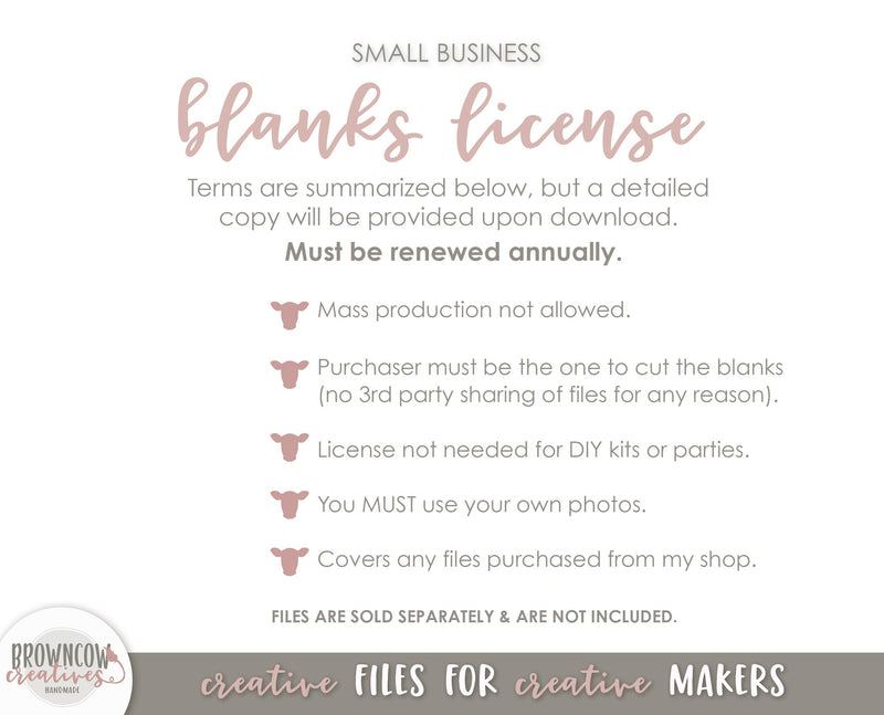 Blanks License for Small Businesses